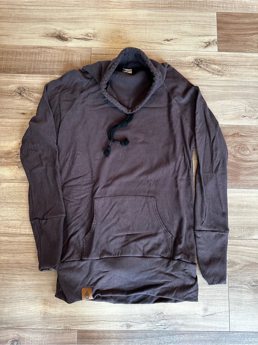 Buttercream Cowlneck Pullover Sweatshirt in Dark Brown